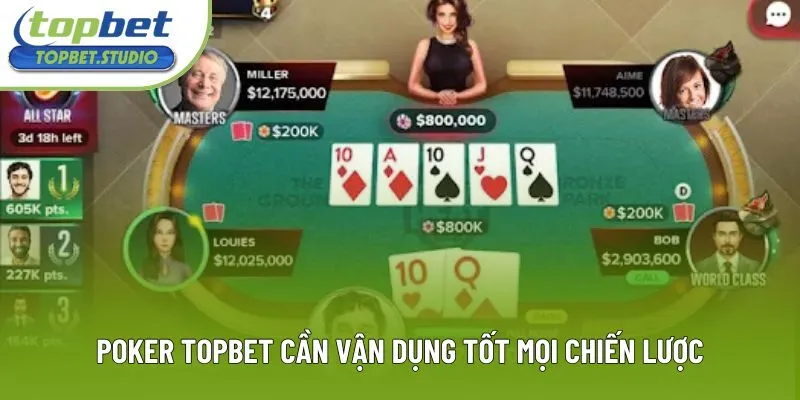 Poker Topbet cần vận dụng tốt mọi chiến lược